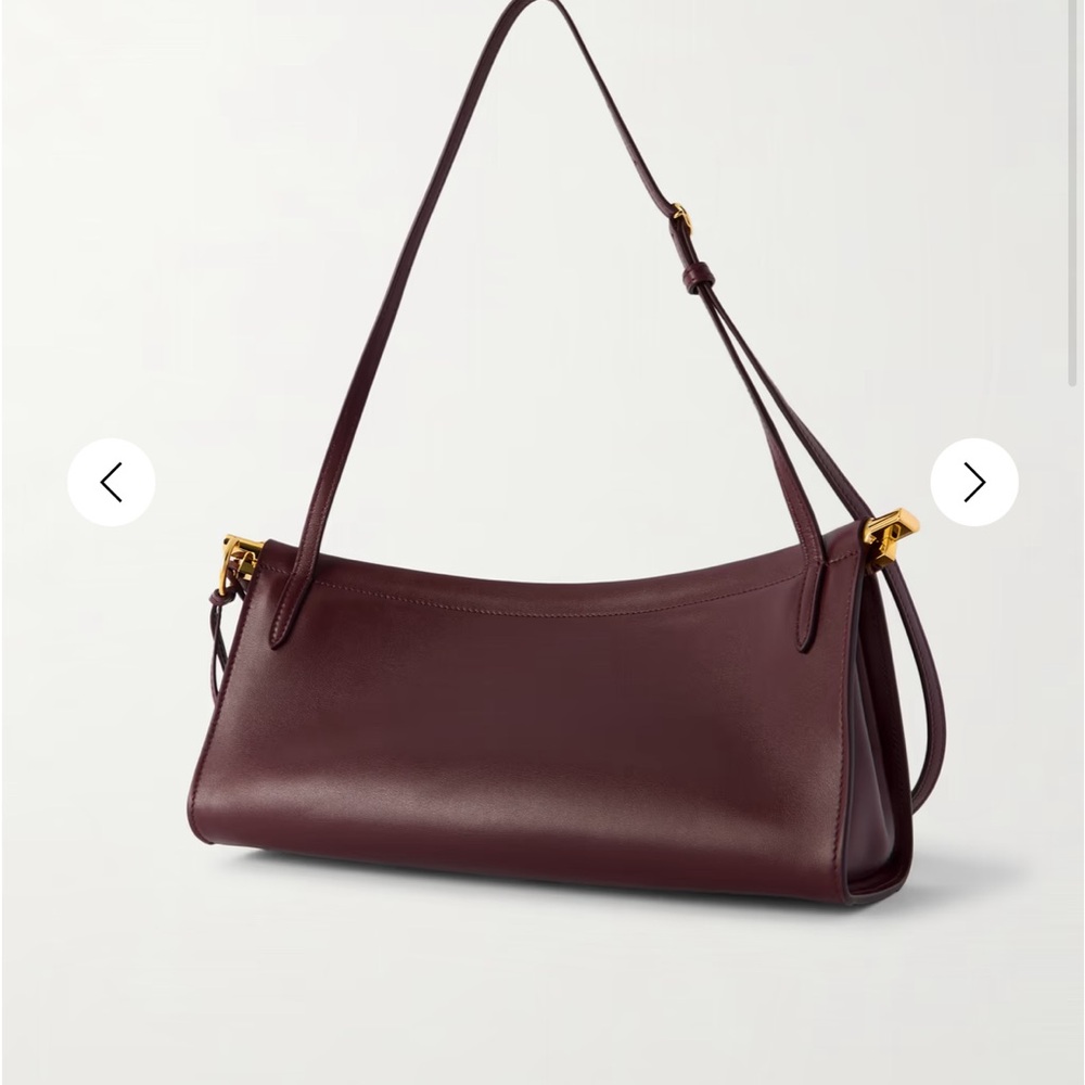 Alaia Deep Burgundy Wave Leather Shoulder Bag - Picture 3 of 10